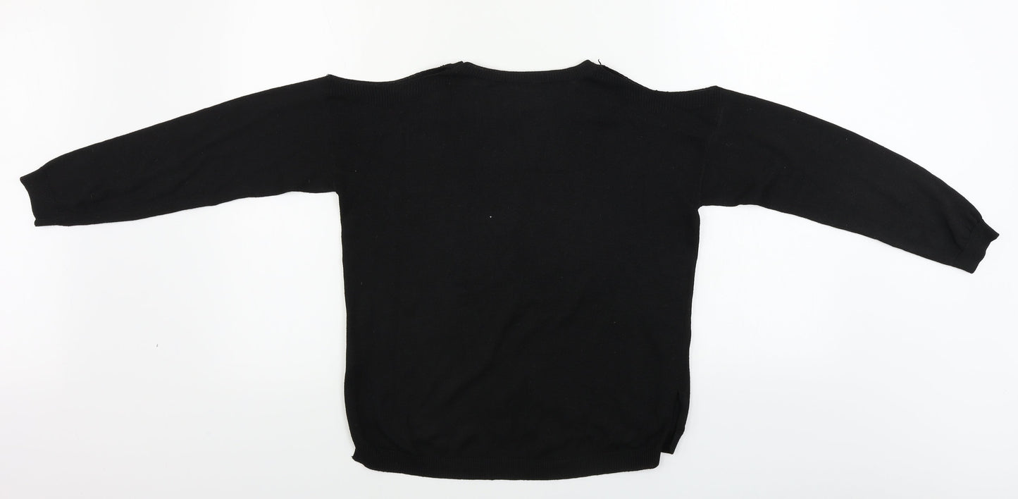 Womens UK Size S Preworn Black Pullover Jumper