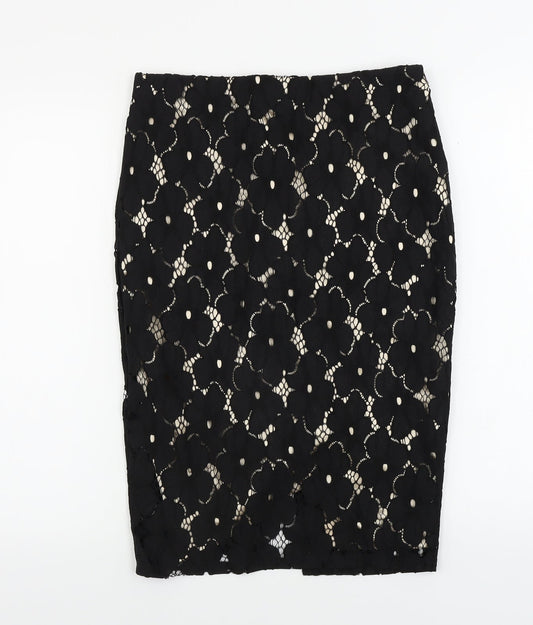 George  Womens Black Floral  Bandage Skirt Size 10