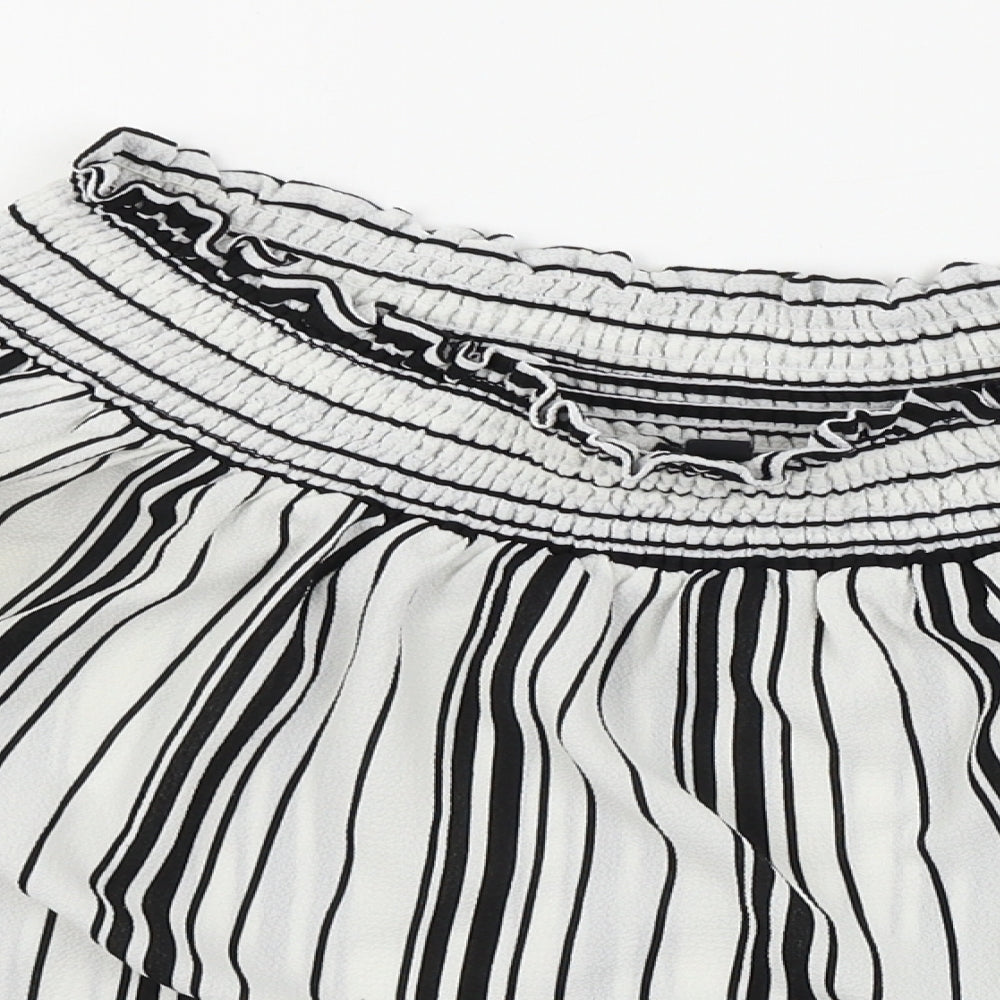 Lipsy Womens White Striped  Basic Blouse Size 10