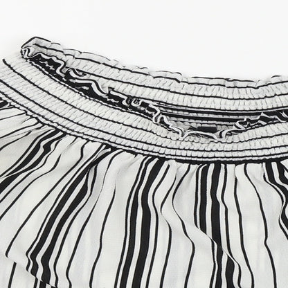 Lipsy Womens White Striped  Basic Blouse Size 10