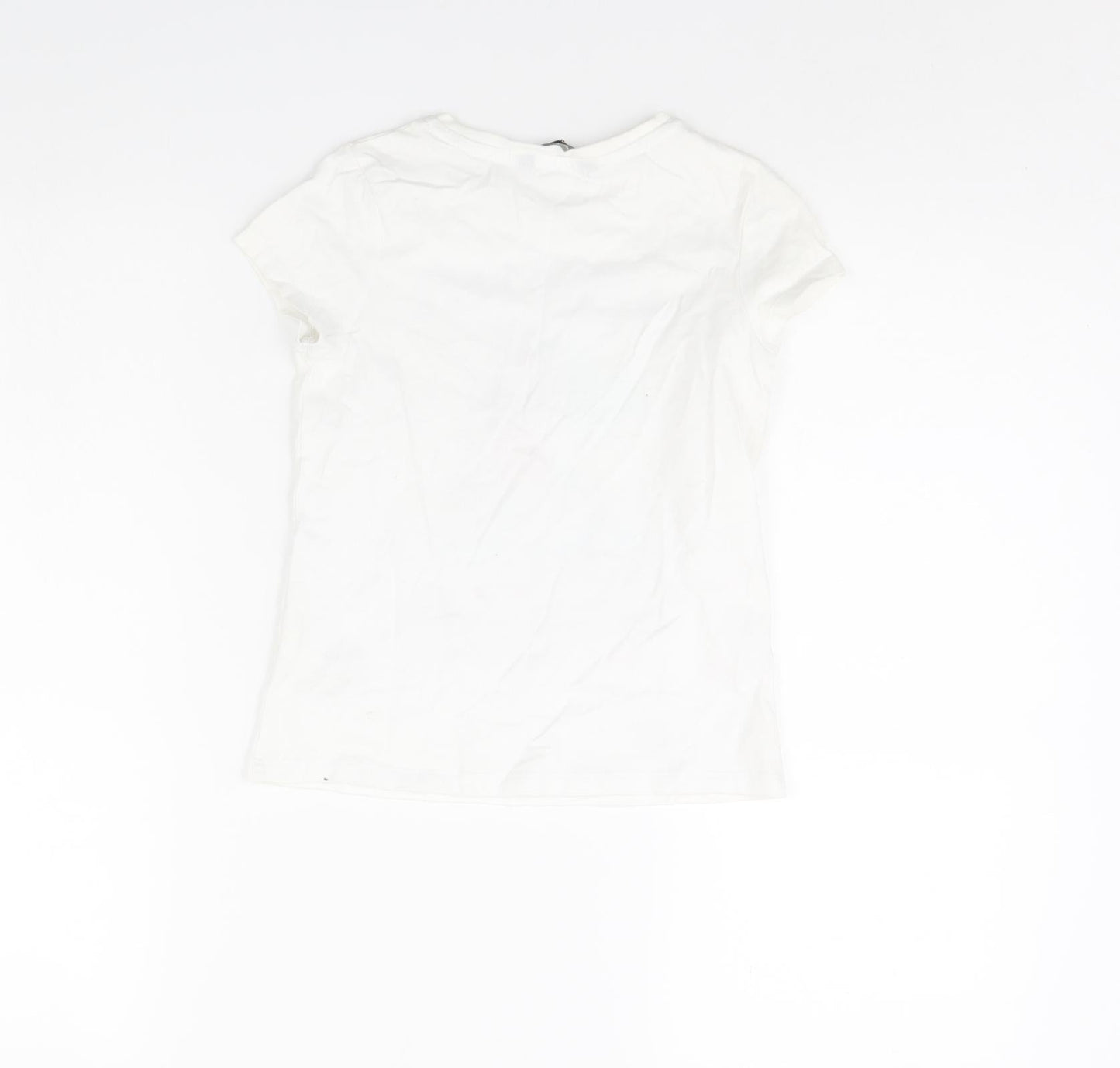 George Girls White   Basic T-Shirt Size 6 Years  - Palm Tree