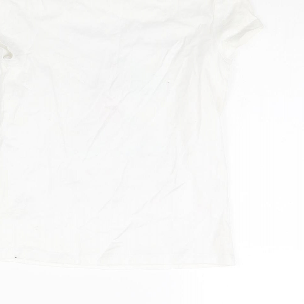 George Girls White   Basic T-Shirt Size 6 Years  - Palm Tree