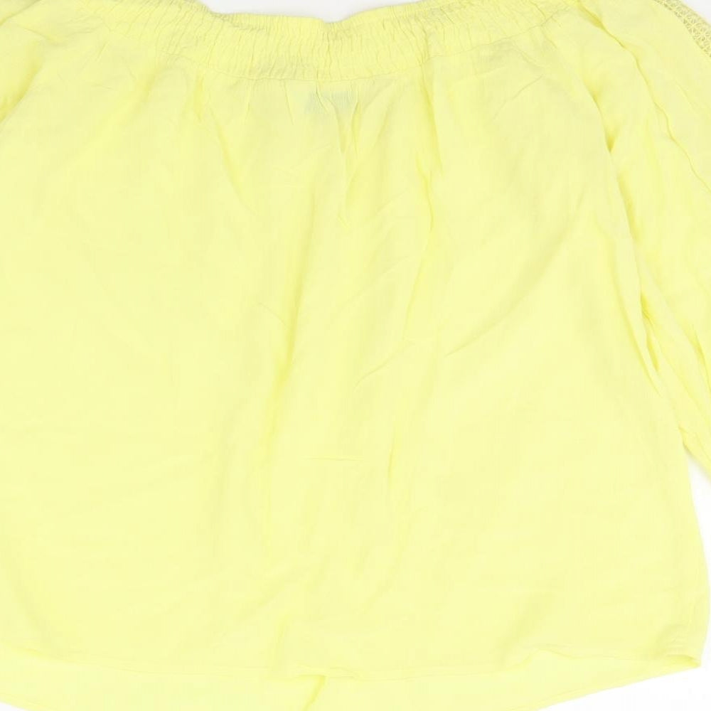 F&F Womens Yellow   Basic Blouse Size 14