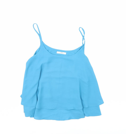 Womens UK Size L Mng Blue Cropped Tank