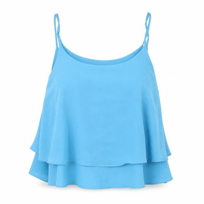 Womens UK Size L Mng Blue Cropped Tank
