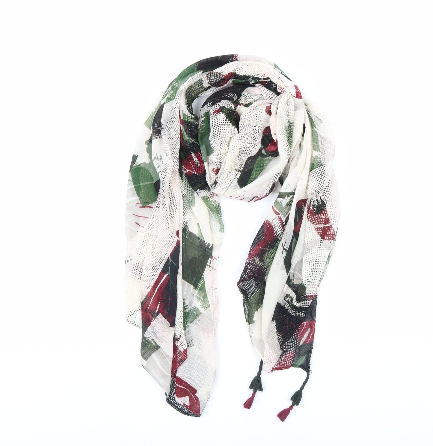 Preworn Womens Beige Floral   Scarf