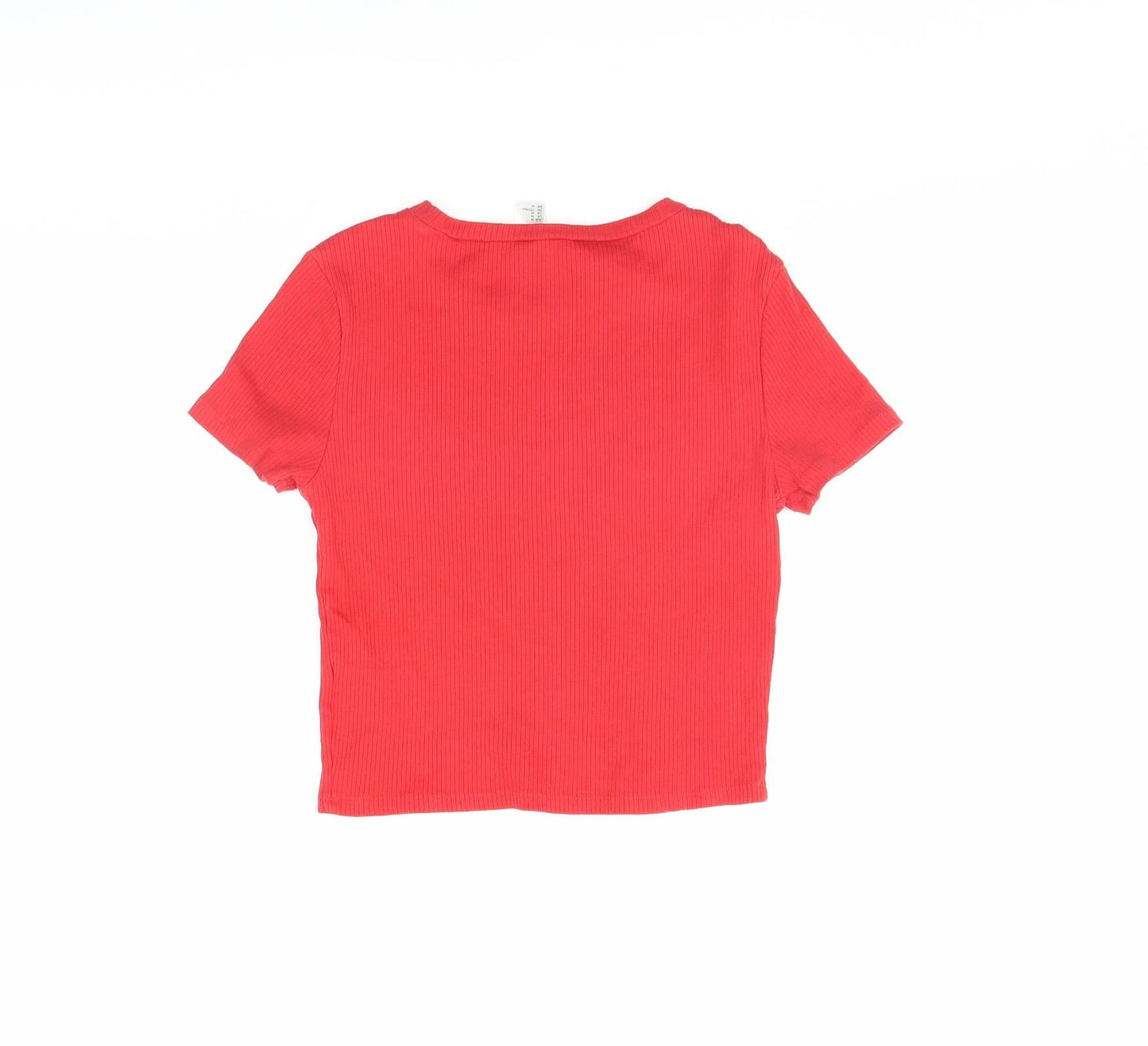 Womens UK Size M Divided Red Cropped T-Shirt
