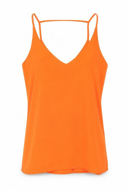 Womens UK Size 8 H&M Orange Basic Tank