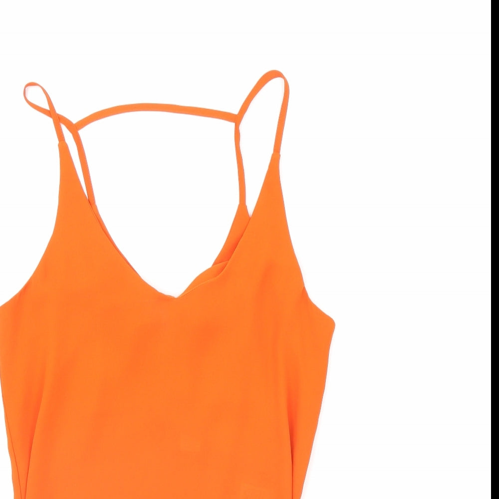 Womens UK Size 8 H&M Orange Basic Tank