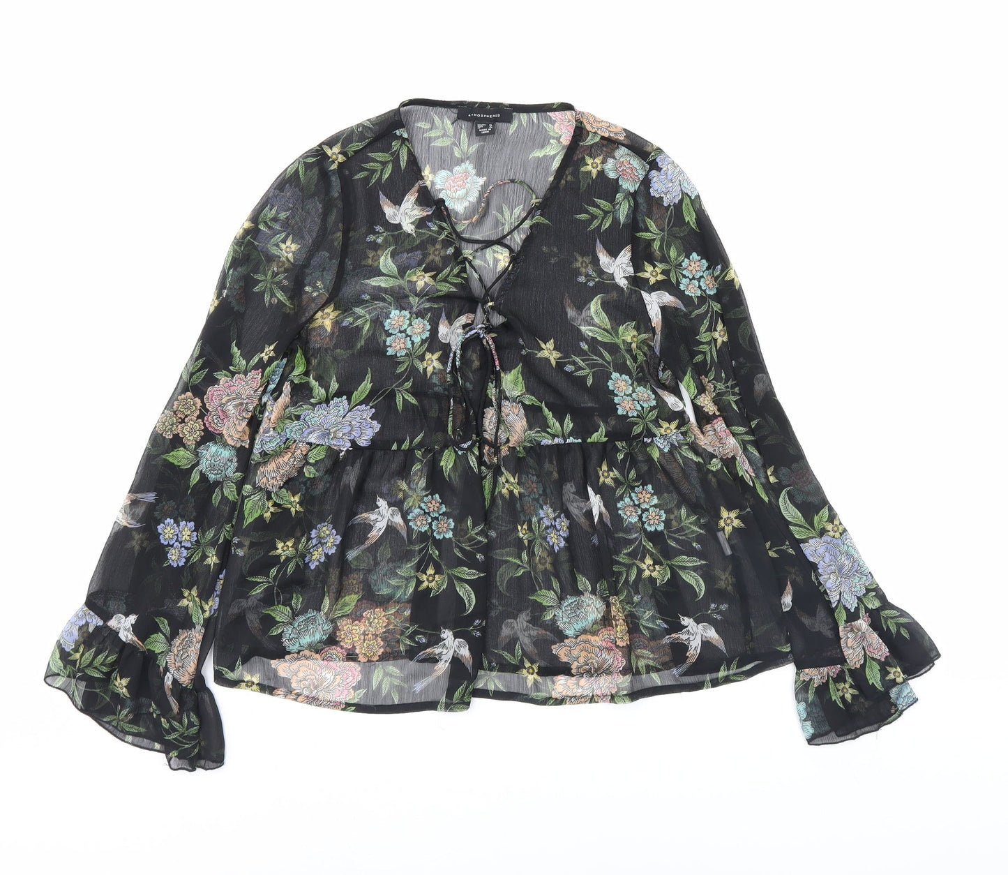 Womens UK Size 10 Atmosphere Black Basic Blouse