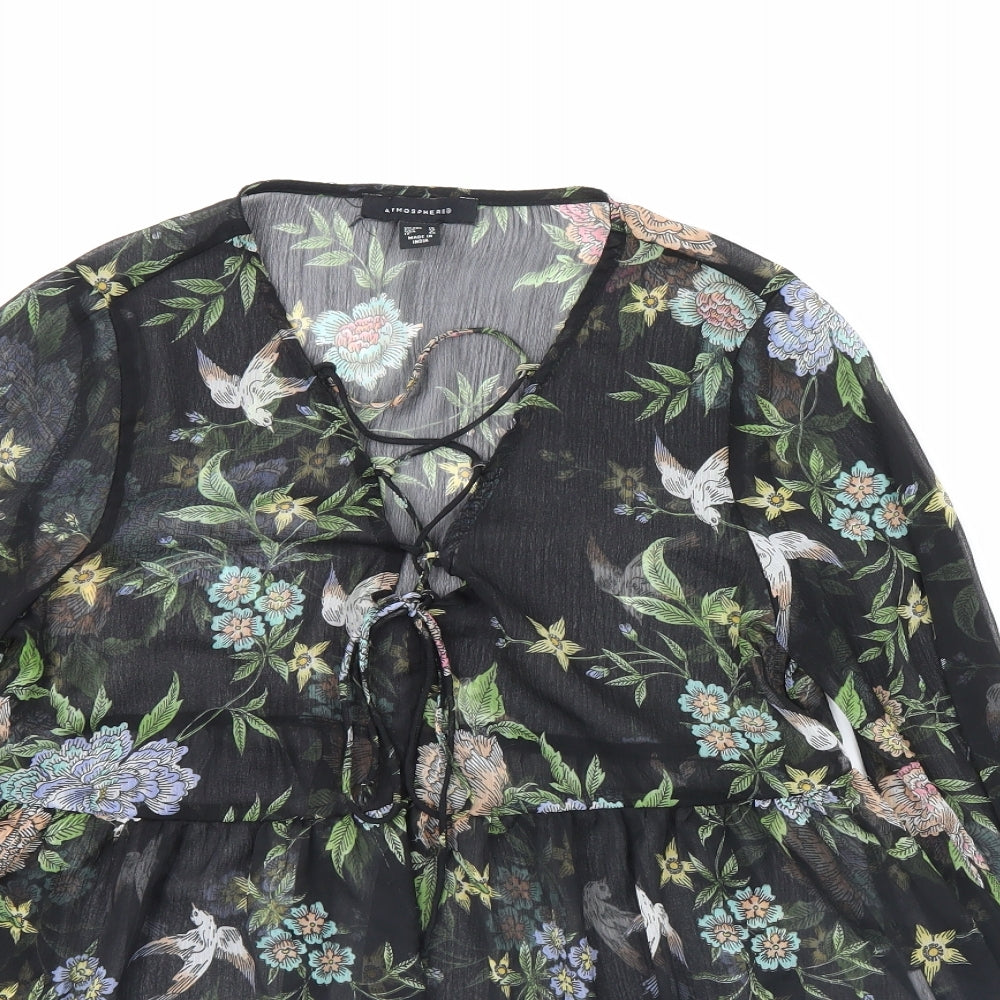 Womens UK Size 10 Atmosphere Black Basic Blouse