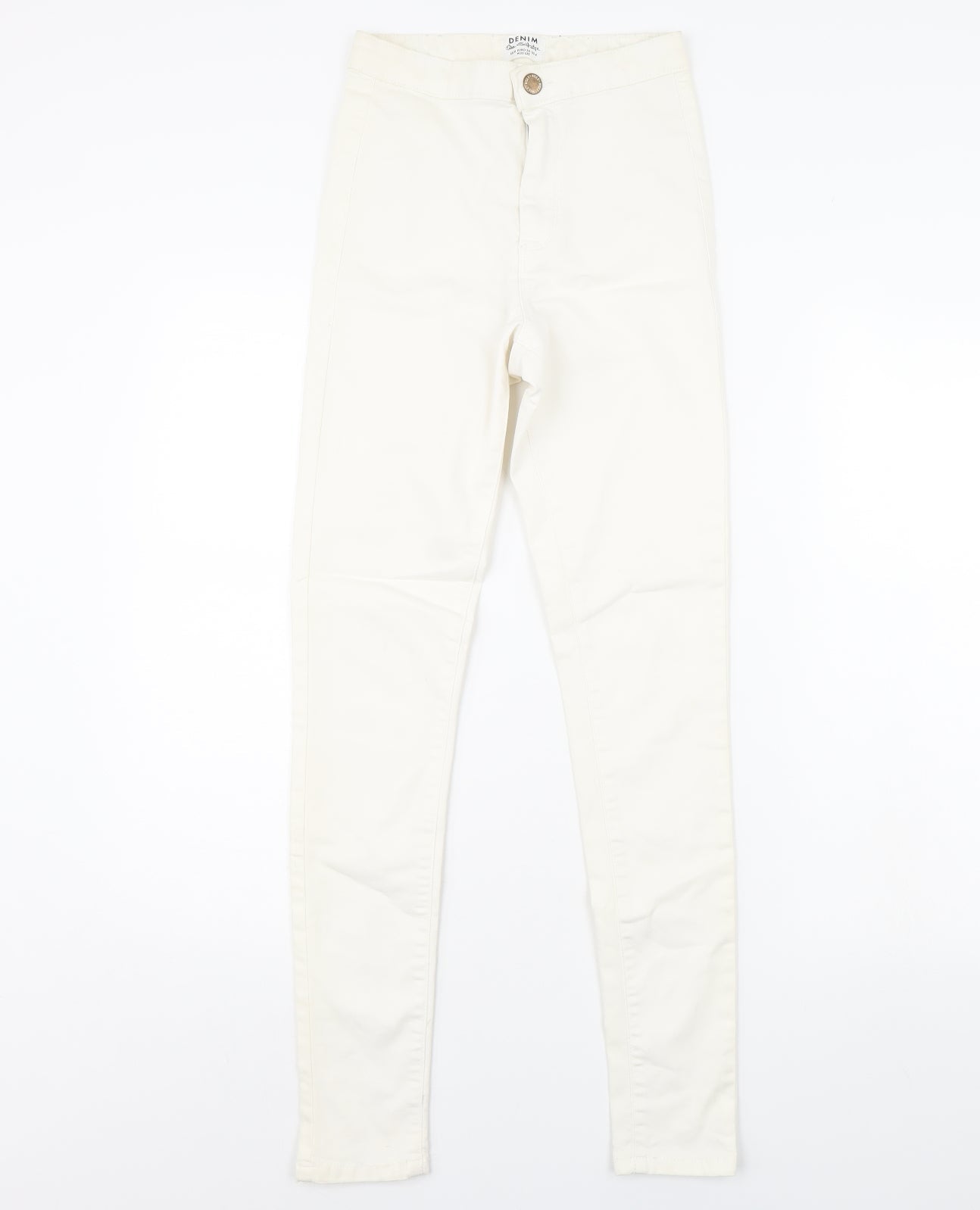 Miss Selfridge Womens White  Denim Skinny Jeans Size 8 L28 in