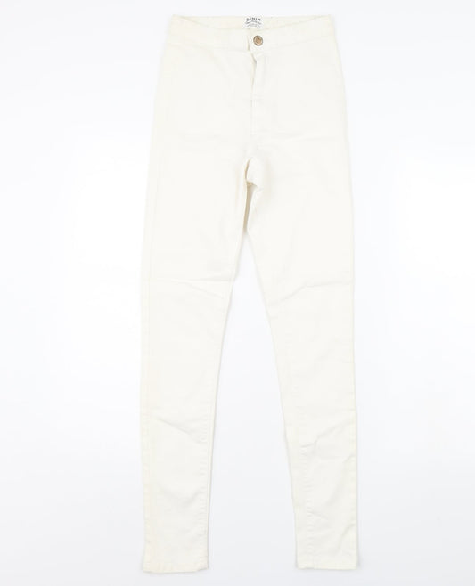Miss Selfridge Womens White  Denim Skinny Jeans Size 8 L28 in