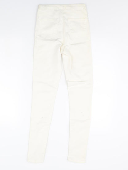 Miss Selfridge Womens White  Denim Skinny Jeans Size 8 L28 in
