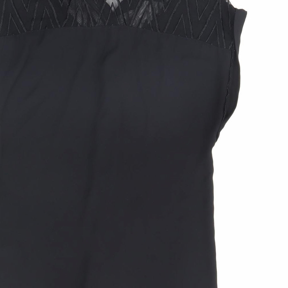 Womens UK Size 8 Divided Black Basic Button-Up