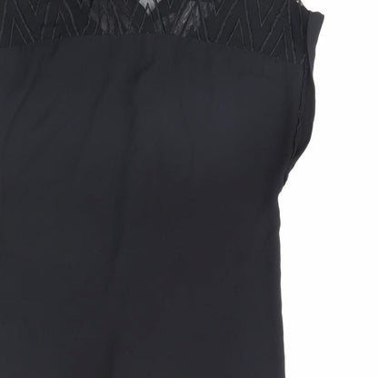 Womens UK Size 8 Divided Black Basic Button-Up