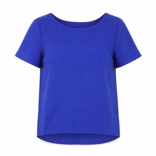 Womens UK Size 8 Papaya Blue Basic Blouse