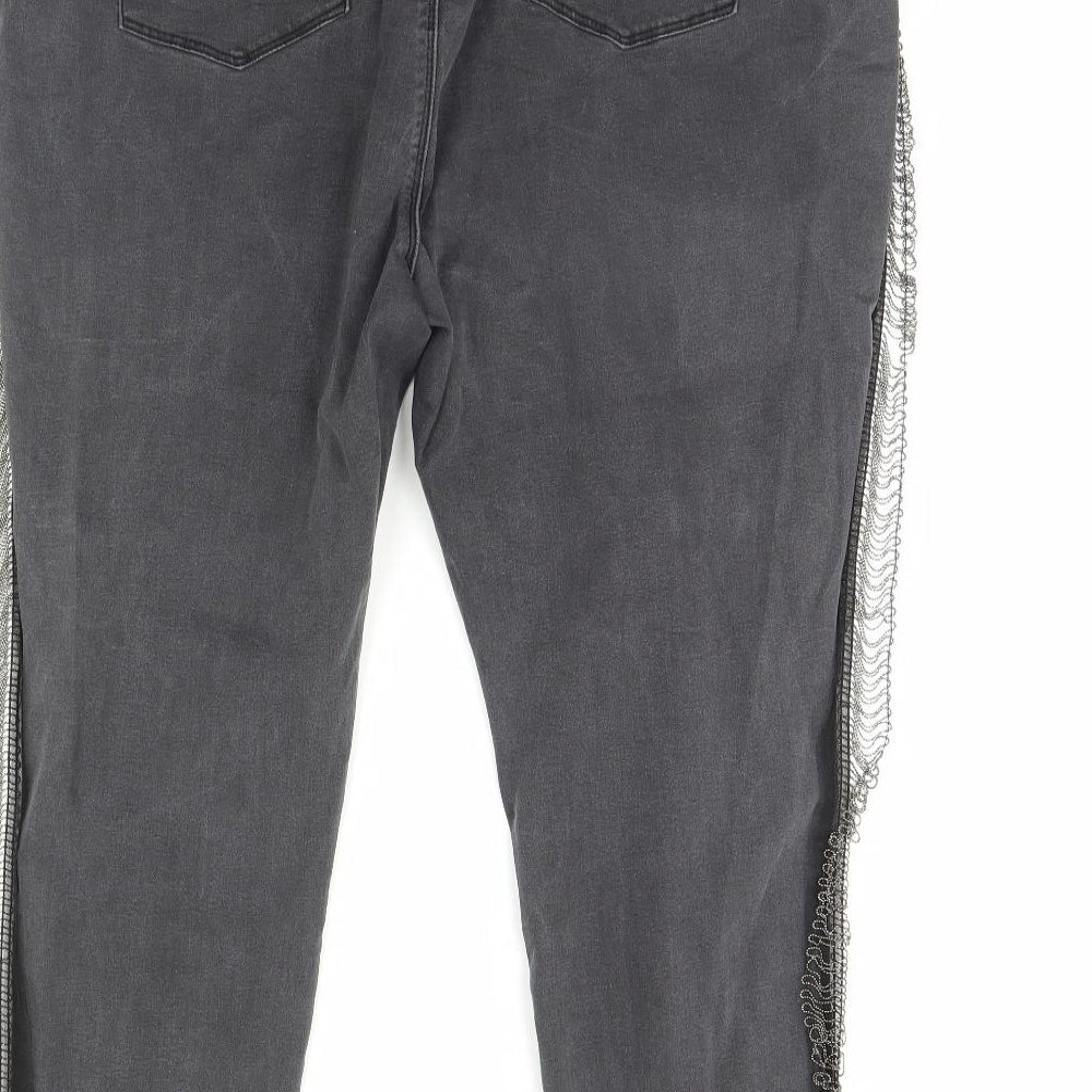 Simply Be Womens Black  Denim Straight Jeans Size 42 in L29 in