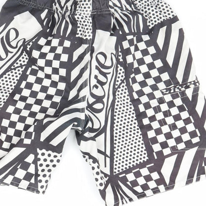 RSO Mens Black Geometric  Sweat Shorts Size S