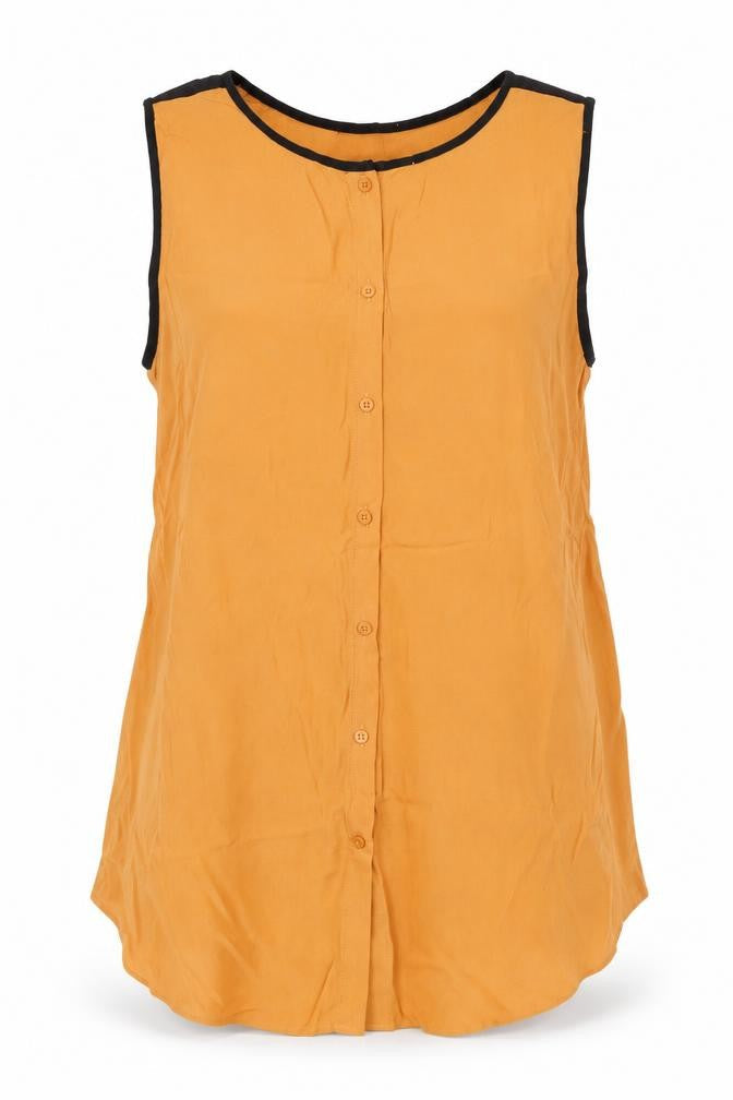 Womens UK Size M Preworn Orange Basic Button-Up