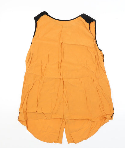 Womens UK Size M Preworn Orange Basic Button-Up