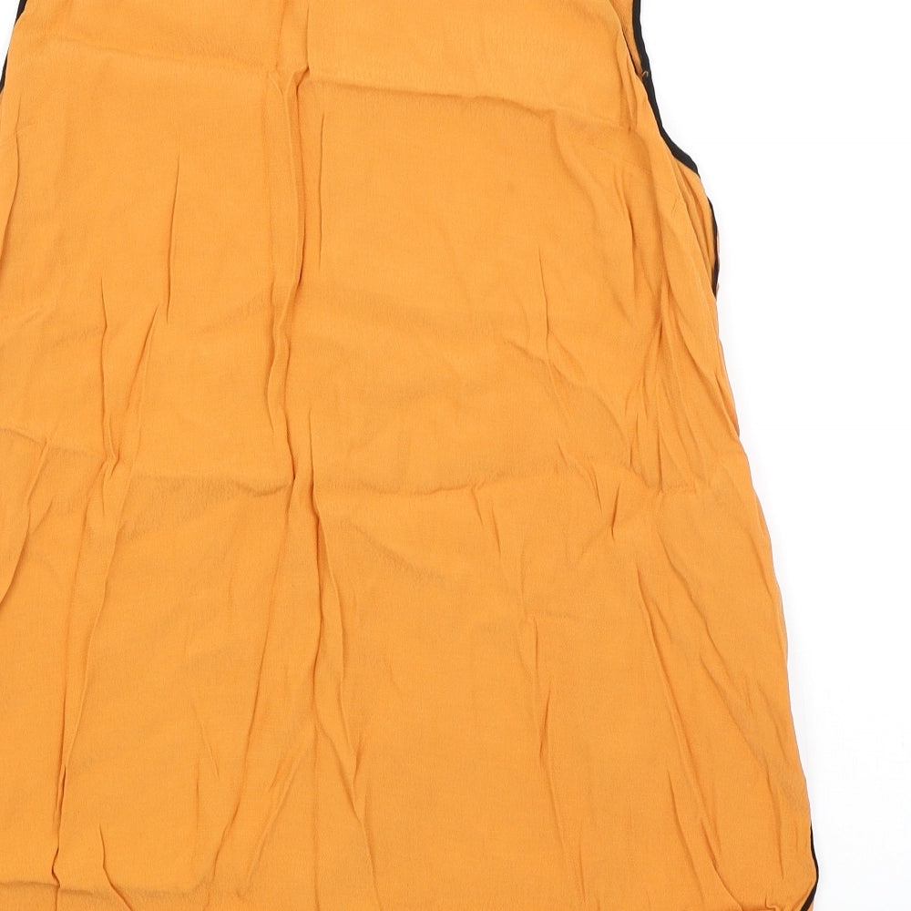 Womens UK Size M Preworn Orange Basic Button-Up