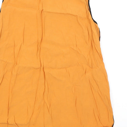 Womens UK Size M Preworn Orange Basic Button-Up