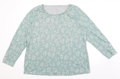 Womens UK Size 18 Preworn Green Pullover Jumper