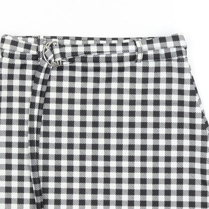 Pretty Little Thing Womens Black Check  Mini Skirt Size 6