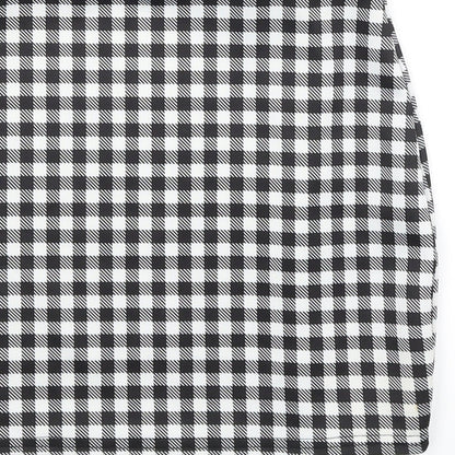 Pretty Little Thing Womens Black Check  Mini Skirt Size 6