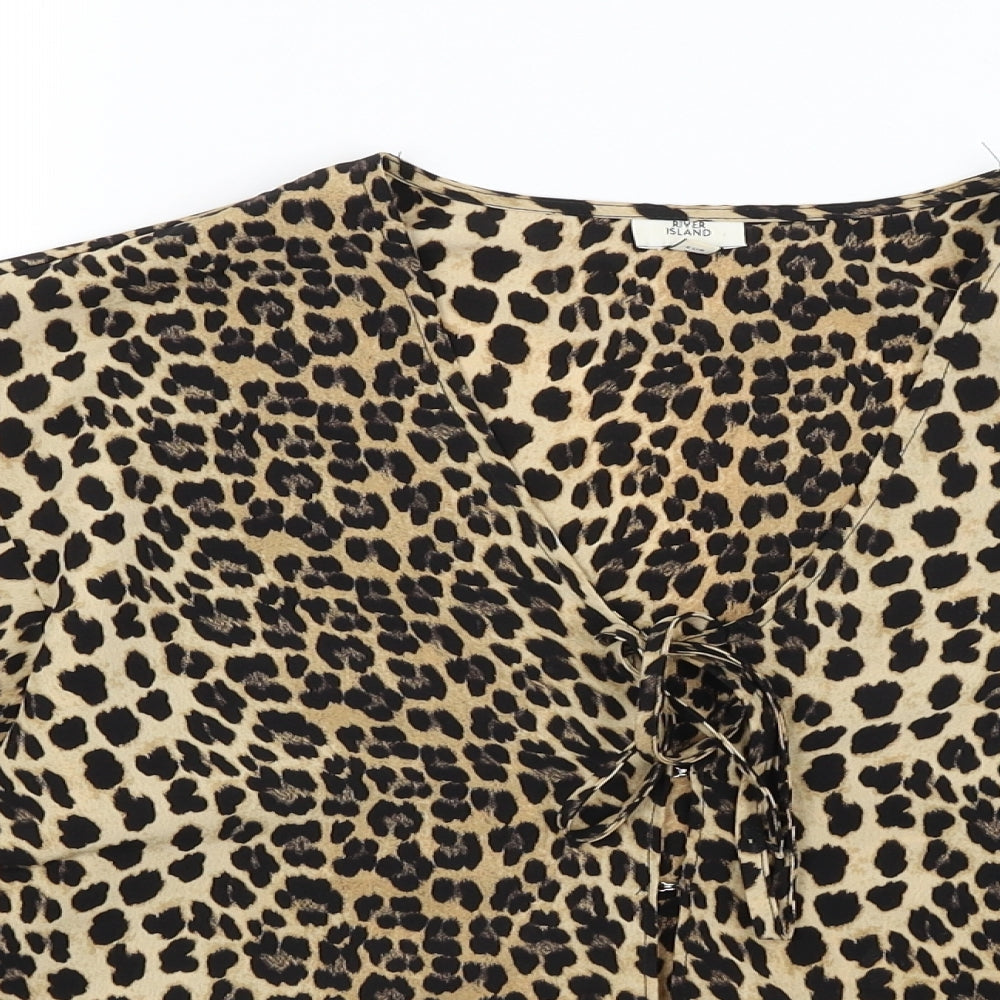 Womens UK Size 10 River Island Orange Cropped Blouse