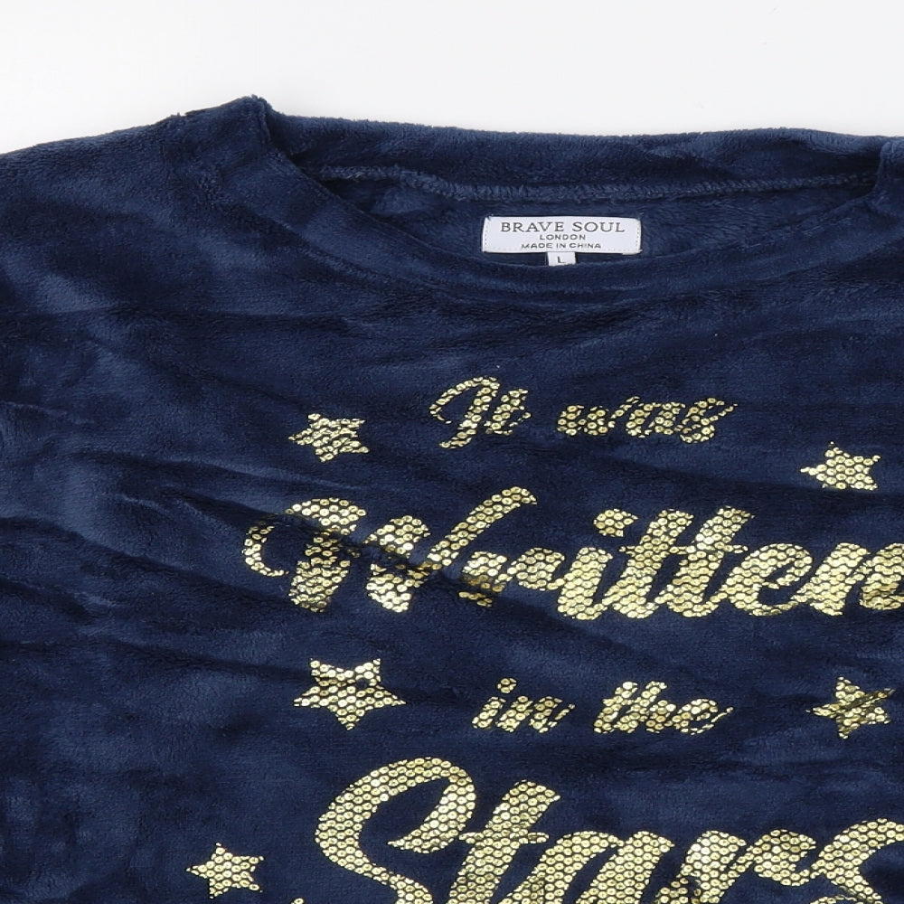 Brave Soul Womens Blue   Pullover Jumper Size L