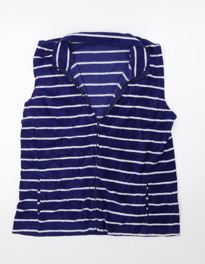 Original Essentials Womens Blue Striped  Gilet Coat Size M