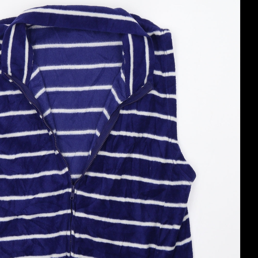 Original Essentials Womens Blue Striped  Gilet Coat Size M