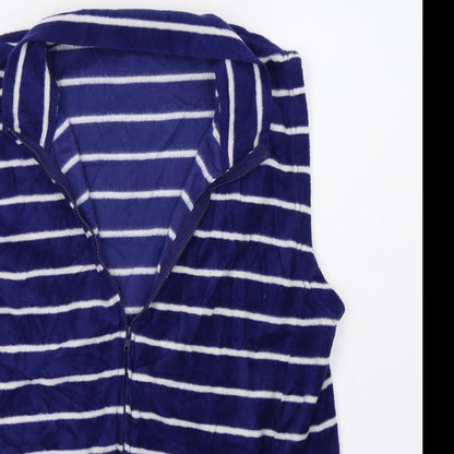 Original Essentials Womens Blue Striped  Gilet Coat Size M