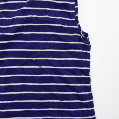 Original Essentials Womens Blue Striped  Gilet Coat Size M