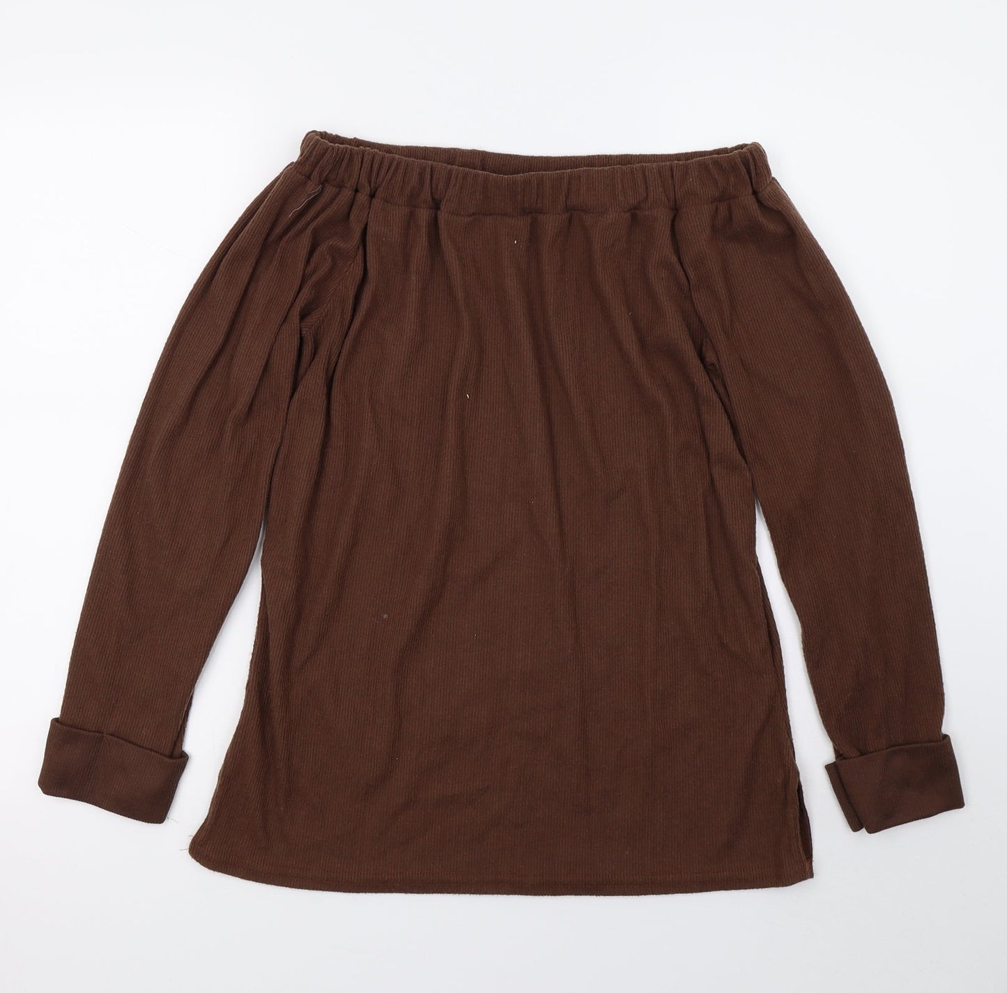 Womens UK Size 10 PRETTYLITTLETHING Brown Basic T-Shirt