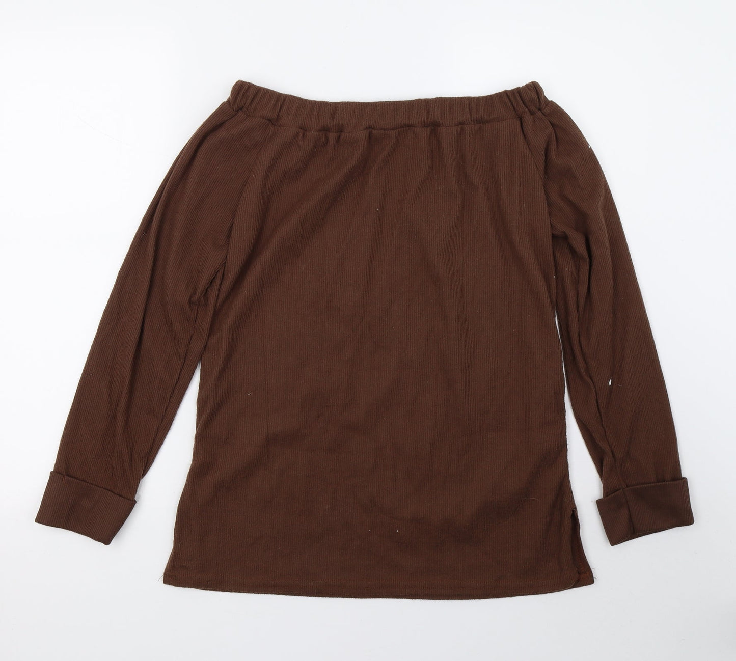 Womens UK Size 10 PRETTYLITTLETHING Brown Basic T-Shirt