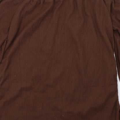 Womens UK Size 10 PRETTYLITTLETHING Brown Basic T-Shirt