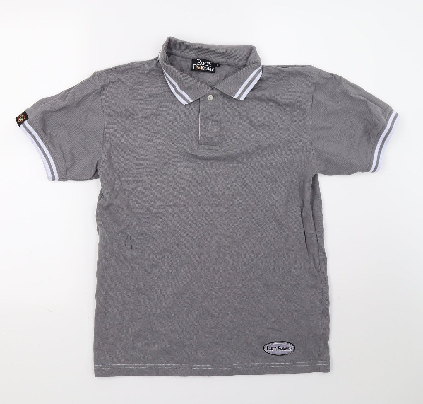 Party poker Mens Grey    Polo Size S