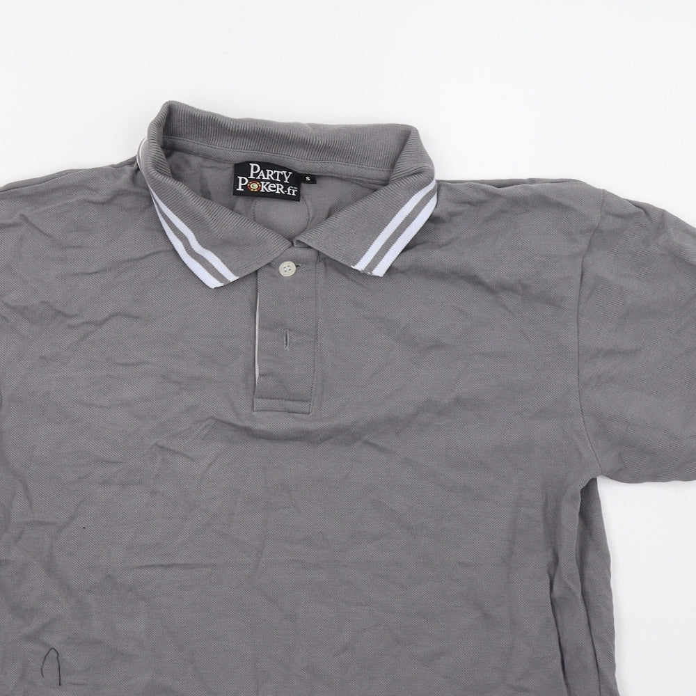Party poker Mens Grey    Polo Size S
