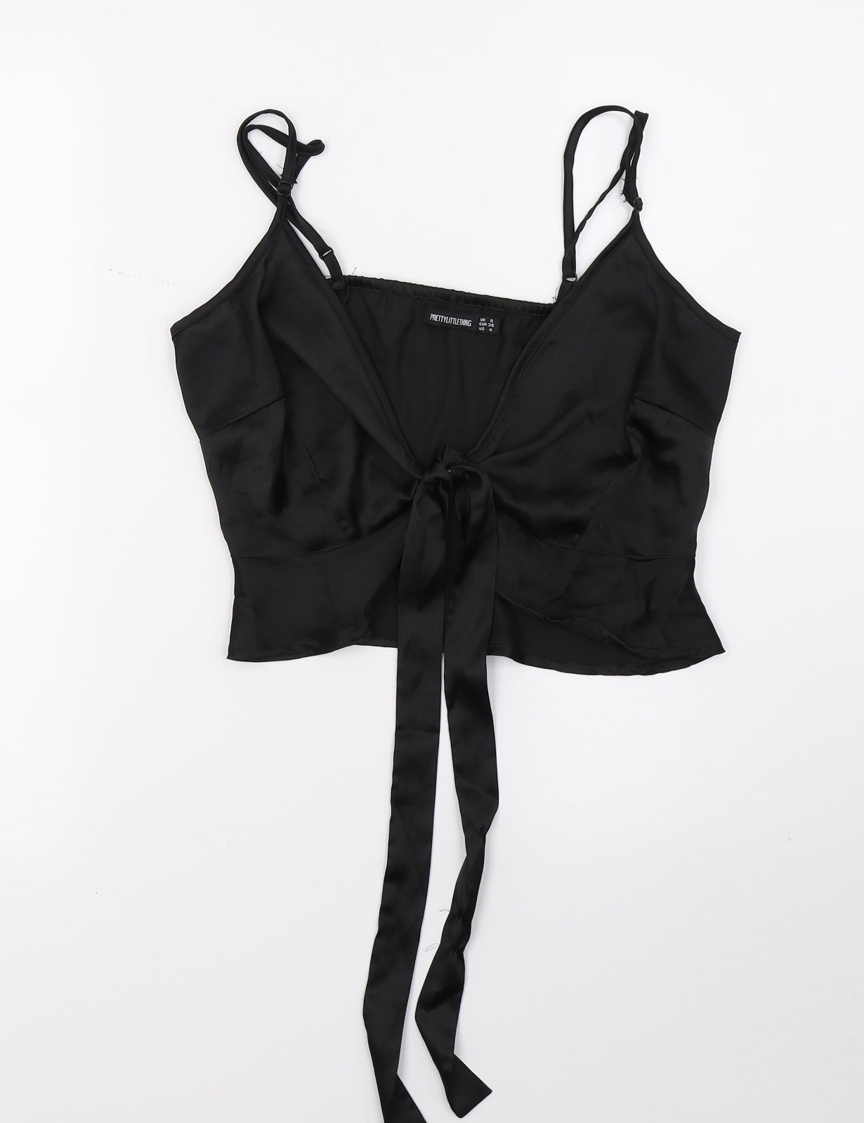 Womens UK Size 8 PRETTYLITTLETHING Black Basic T-Shirt
