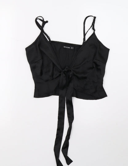 Womens UK Size 8 PRETTYLITTLETHING Black Basic T-Shirt