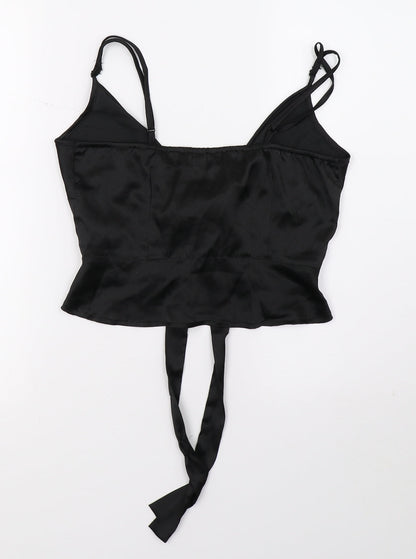Womens UK Size 8 PRETTYLITTLETHING Black Basic T-Shirt
