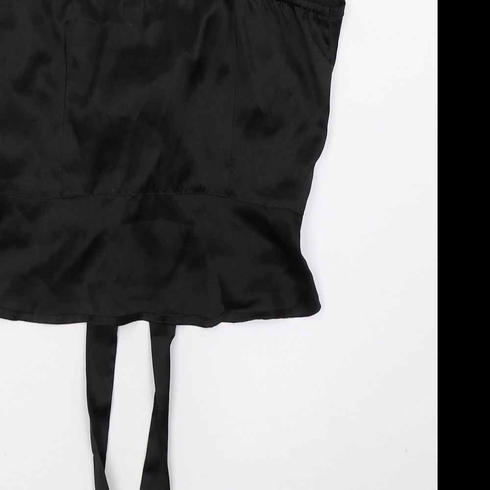 Womens UK Size 8 PRETTYLITTLETHING Black Basic T-Shirt