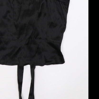 Womens UK Size 8 PRETTYLITTLETHING Black Basic T-Shirt