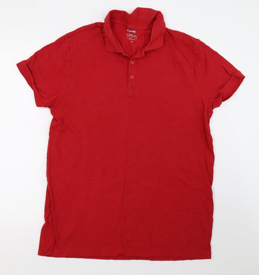 George Mens Red    Polo Size L