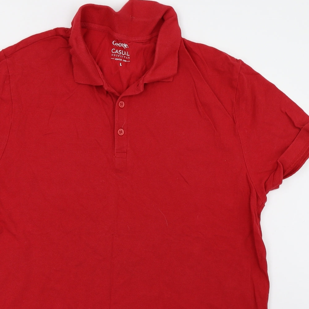 George Mens Red    Polo Size L