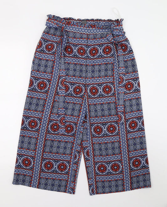 Primark Womens Blue Paisley  Trousers  Size 10 L22 in