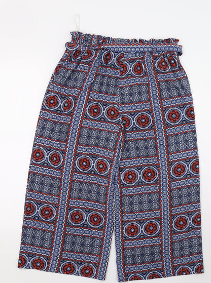 Primark Womens Blue Paisley  Trousers  Size 10 L22 in